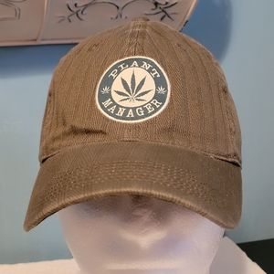 Plant Manager (cannabis) Ball Cap by Bio-Domes Olive & Green. Med.- Lg.